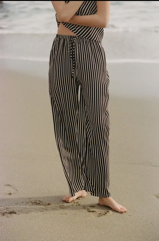 Black & Natural Striped Pant