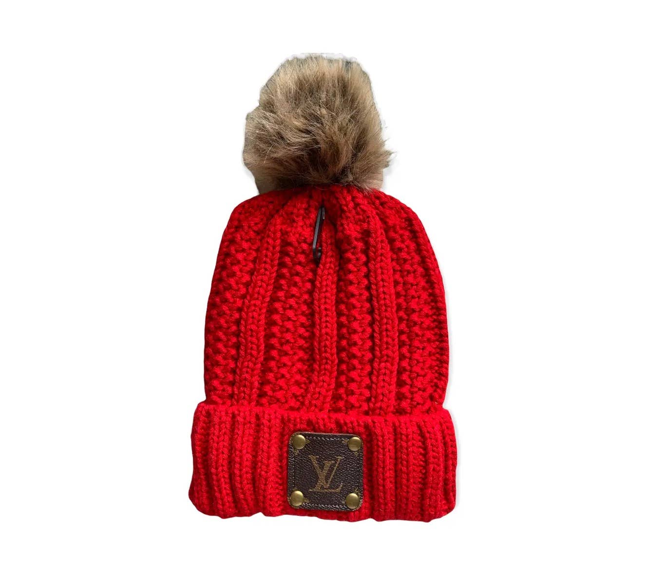 LV Upcycled Beanie-Red
