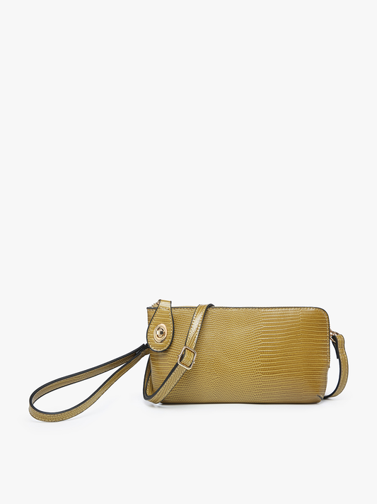 Textured Crossbody/Wristlet w/ Twist Lock-Fern