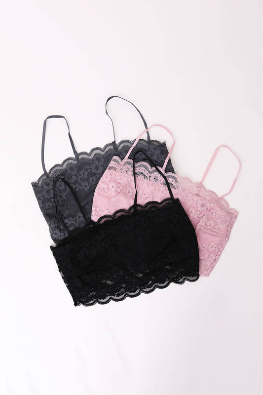 Wide Lace Bandeau Tube Top - Black