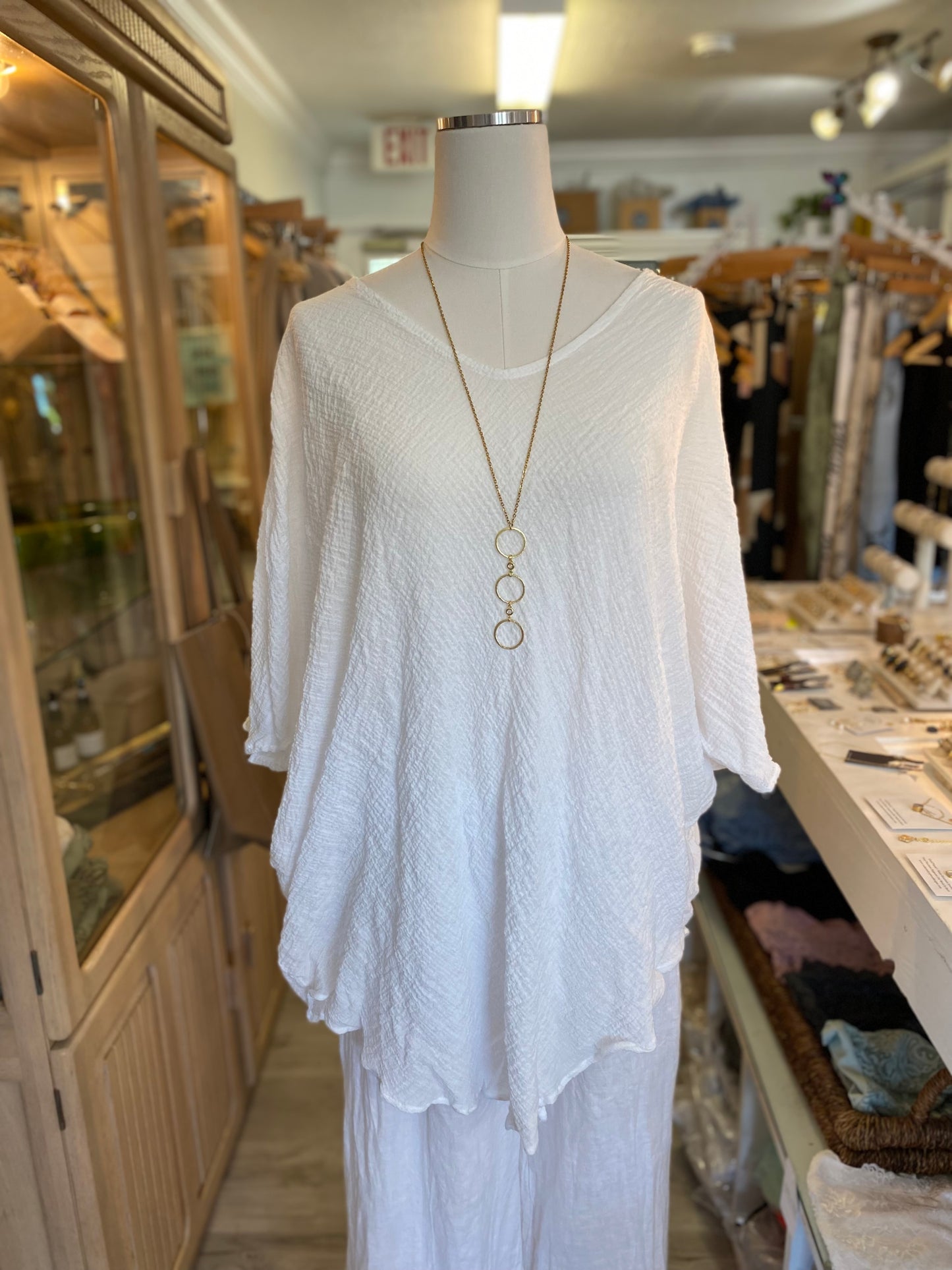 FINAL Gauze Top Poncho-White