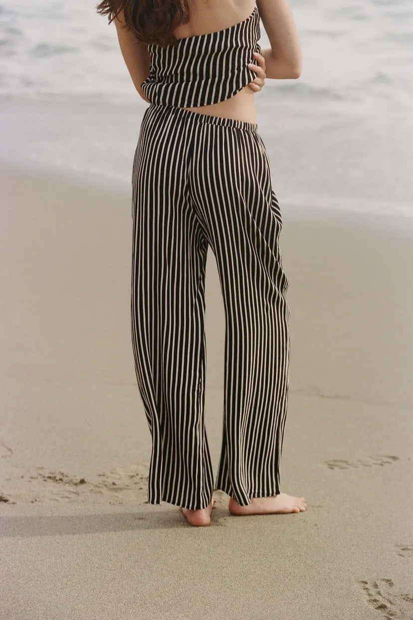 Black & Natural Striped Pant