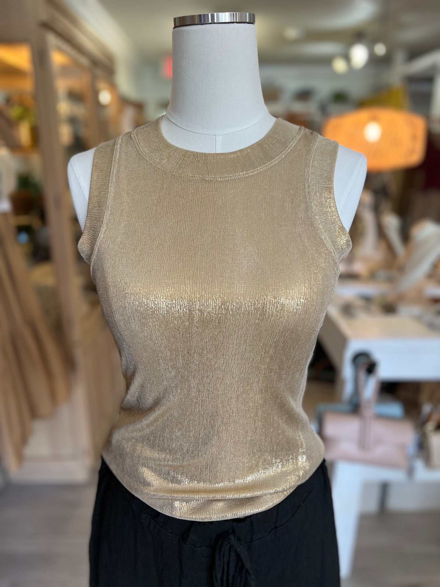 Tank Top Glitter-Gold