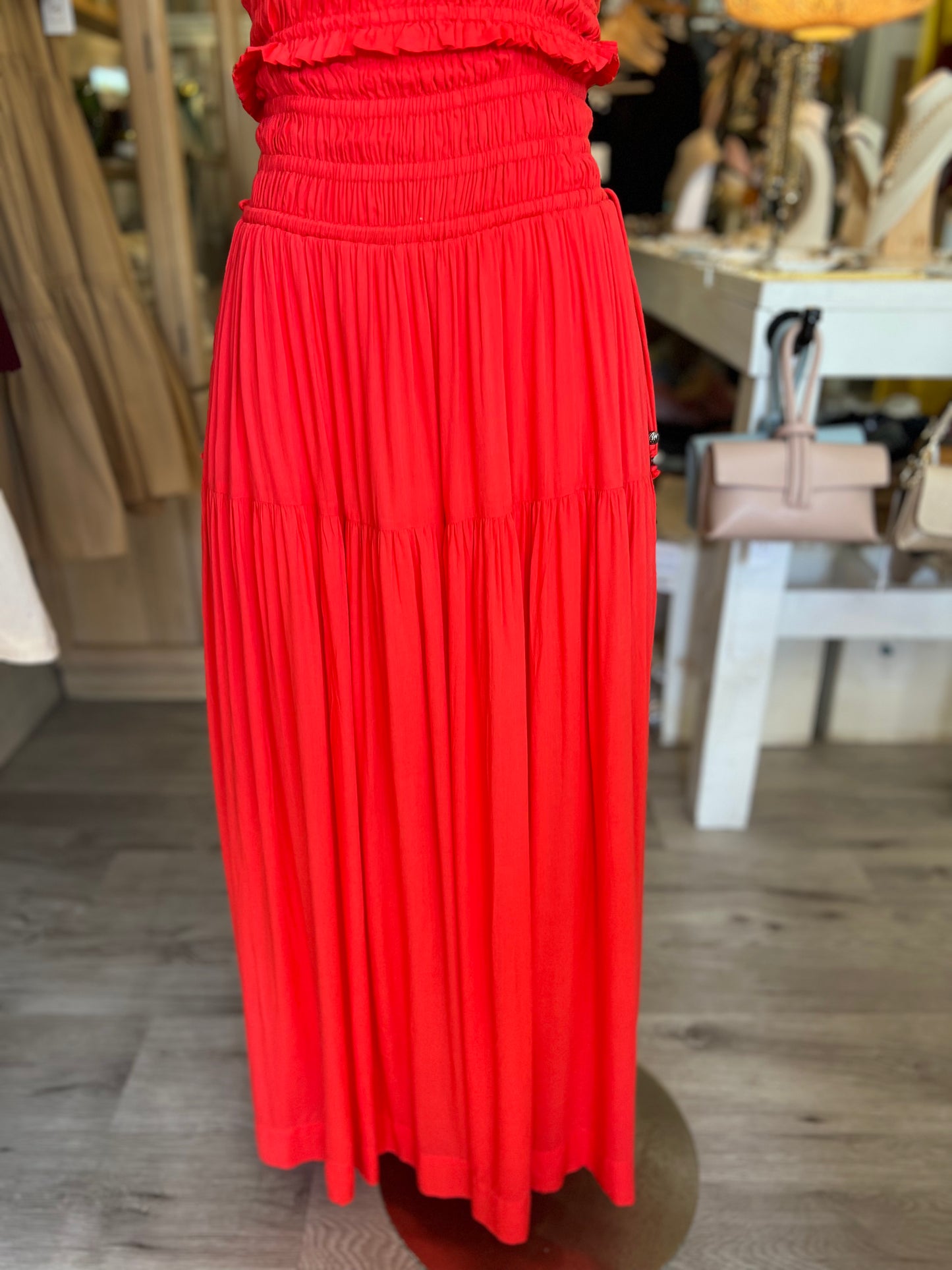 Spaghetti Strap Top-Red Coral