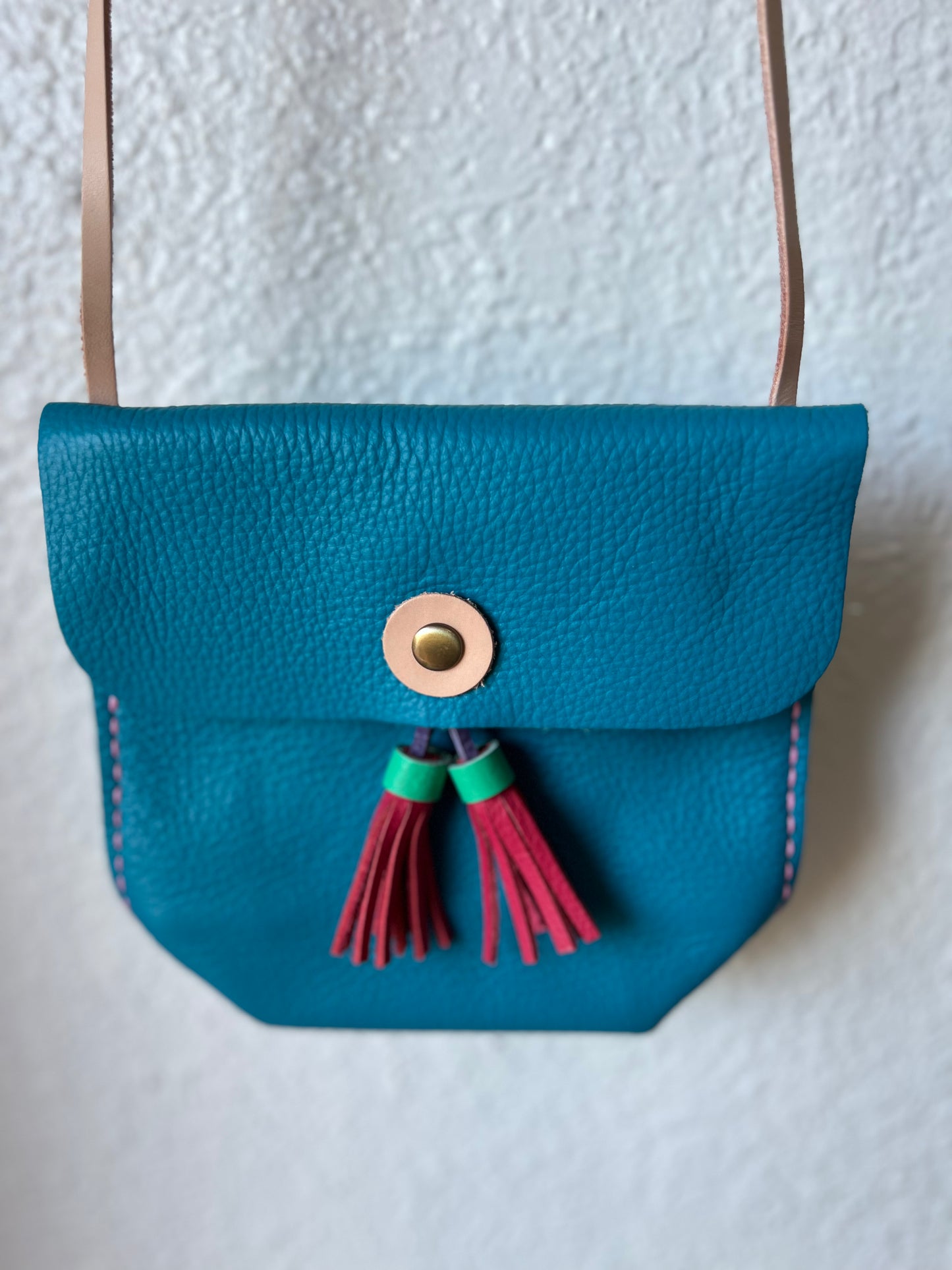 Nora Leather Purse-Turquoise