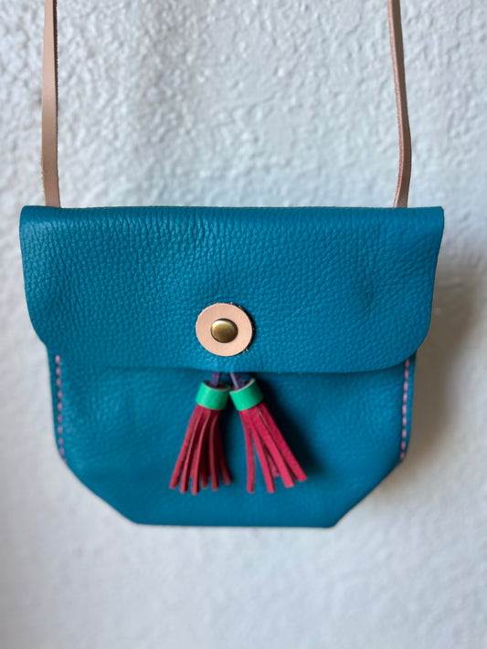 Nora Leather Purse-Turquoise