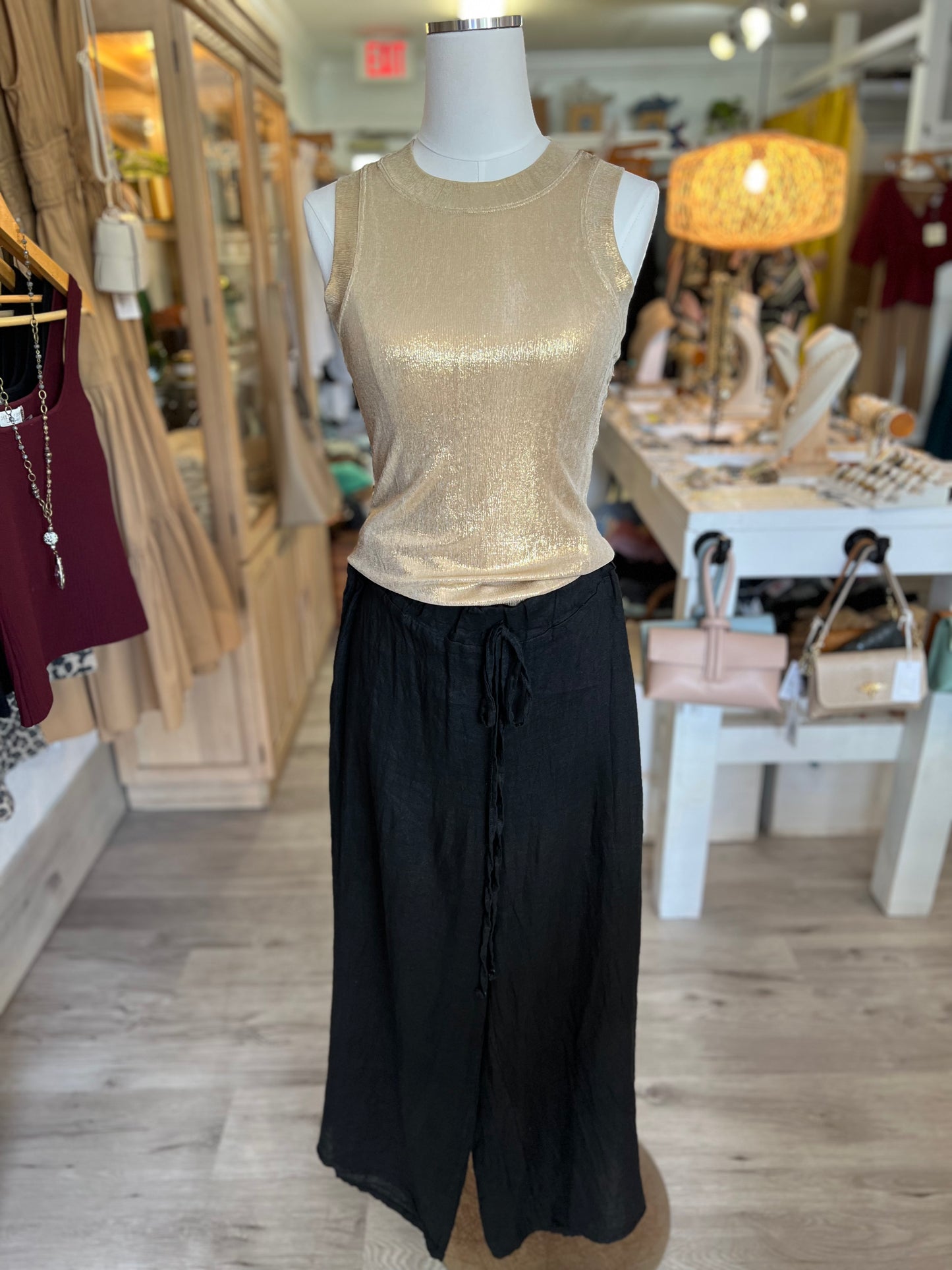 Tank Top Glitter-Gold