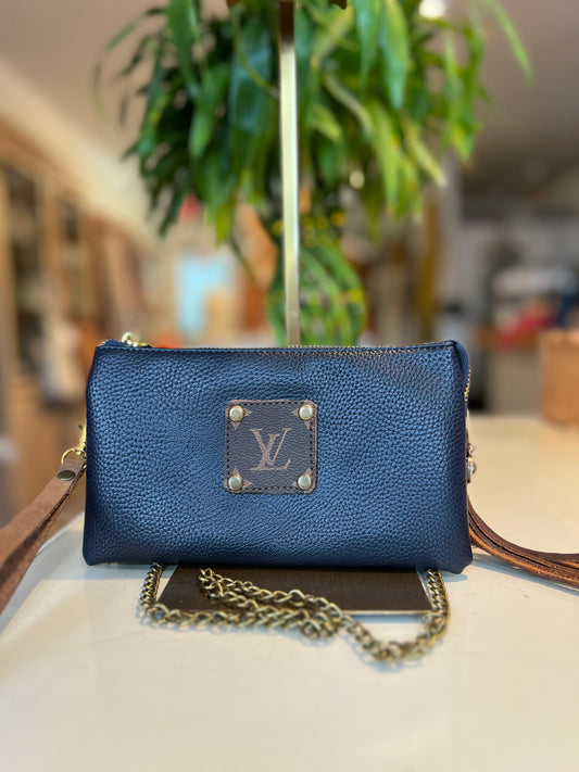 LV Upcycled Crossbody-Navy Blue