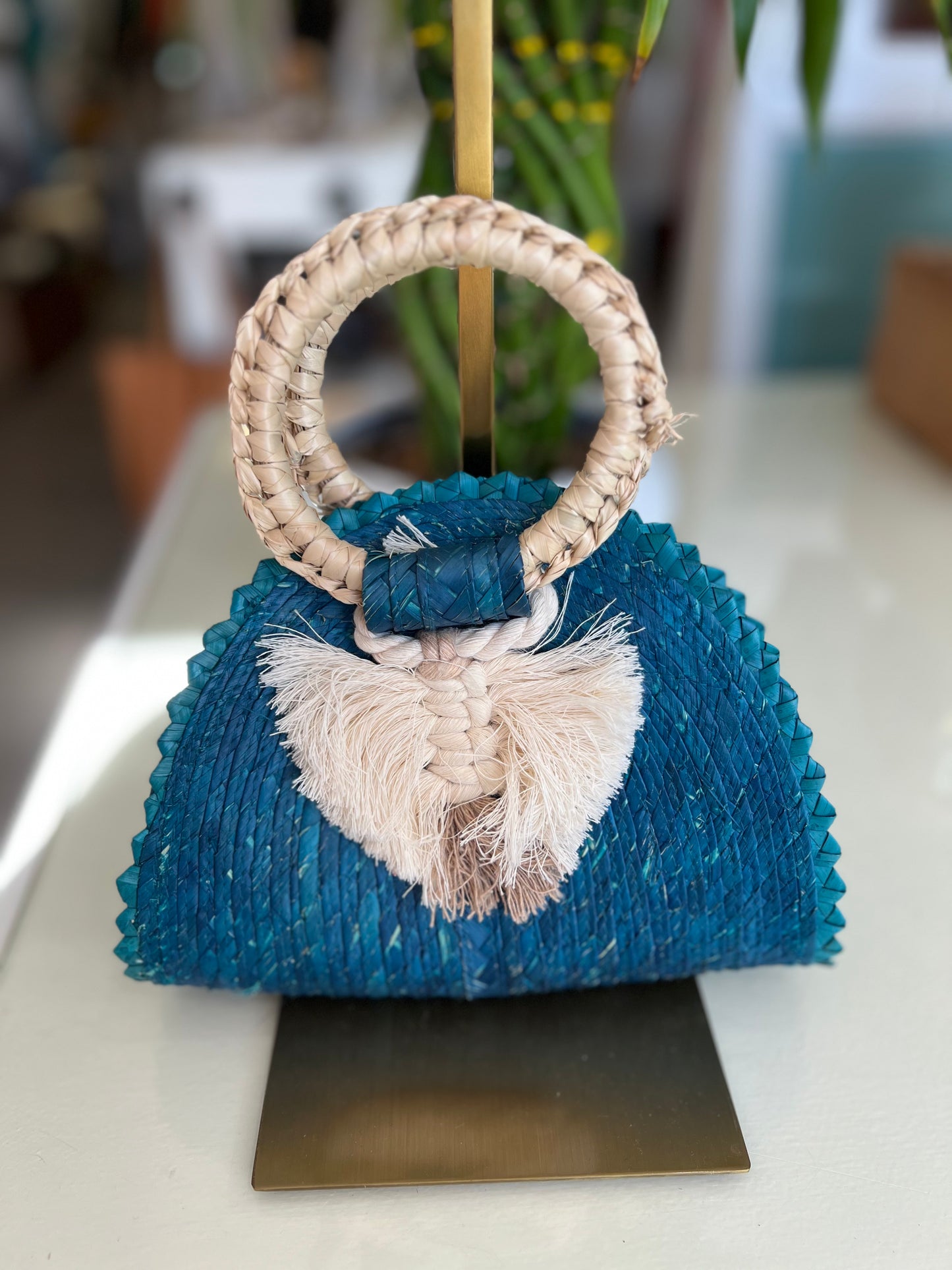 Mini Crescent w/Tassel-Turquoise