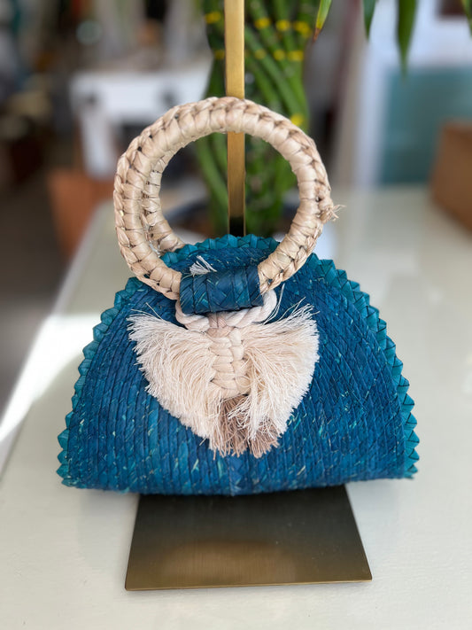 Mini Crescent w/Tassel-Turquoise