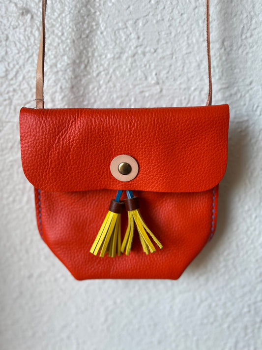 Nora Leather Purse-Orange