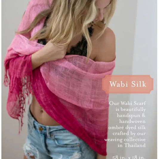 Wabi Silk Scarf-Fuscia