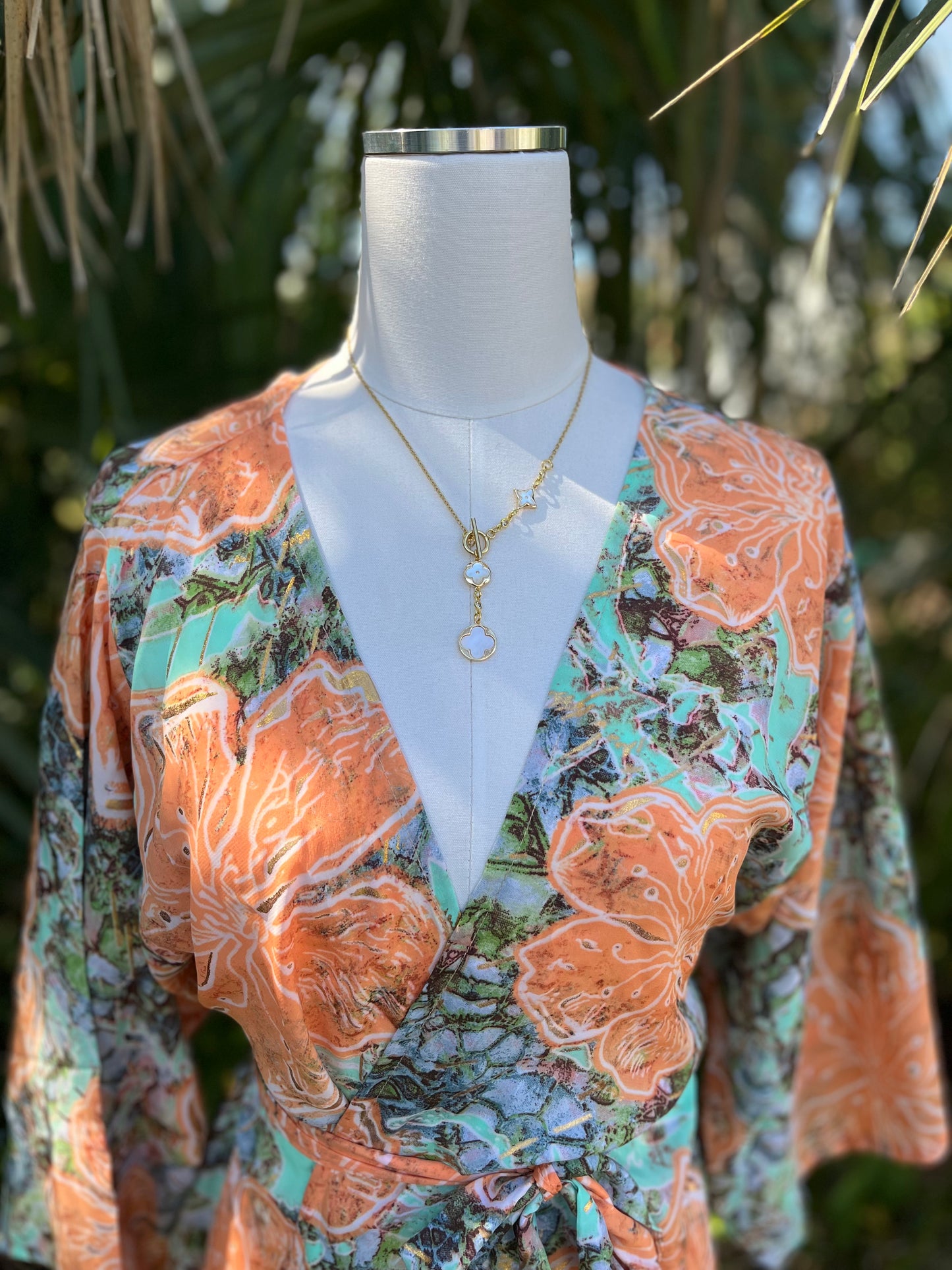 Willow Silk Kimono Top-Orange Petal