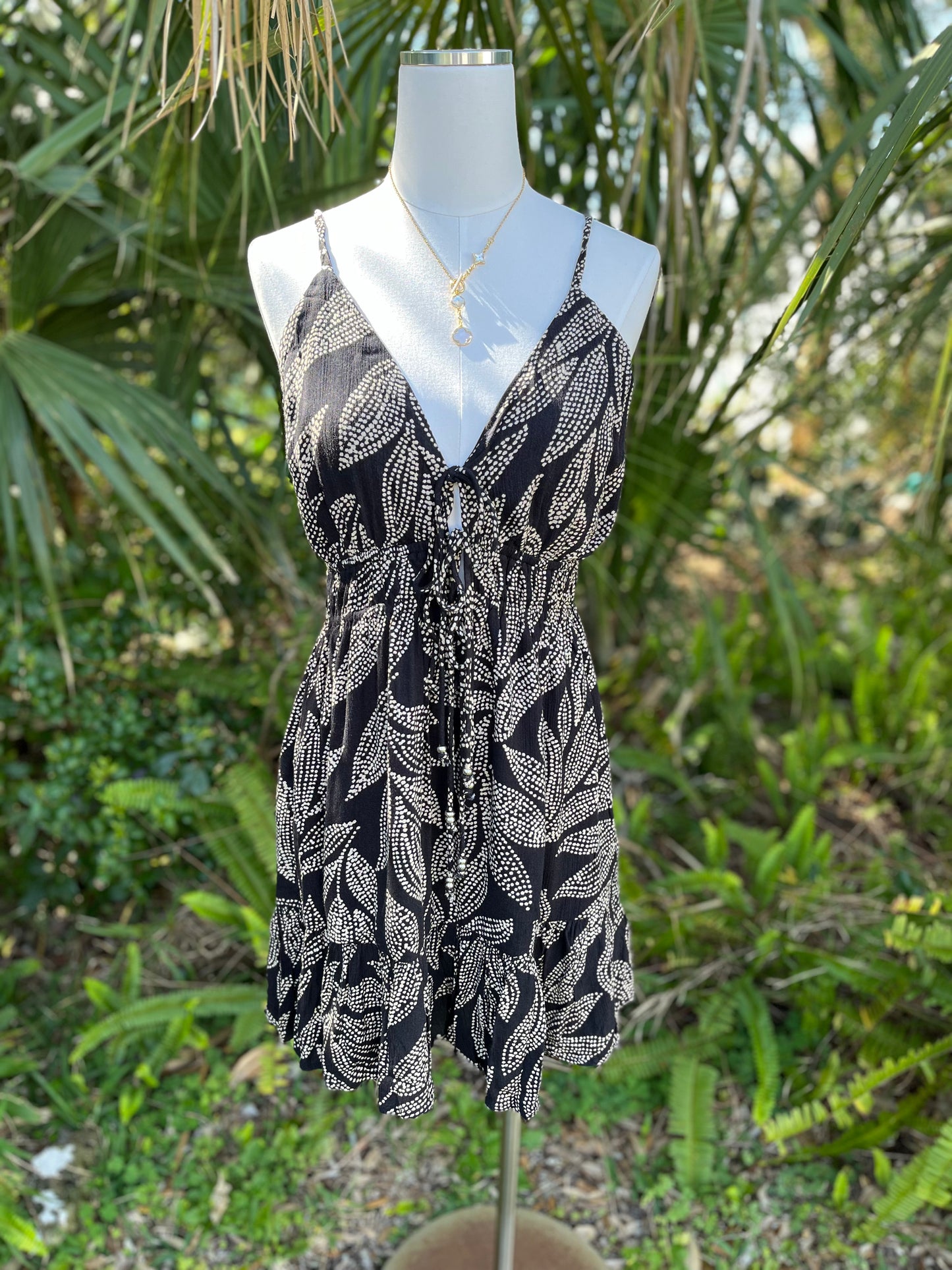 Spaghetti Strap Dress-Black Cartagen