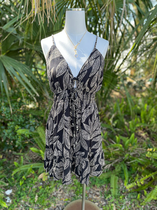 Spaghetti Strap Dress-Black Cartagena