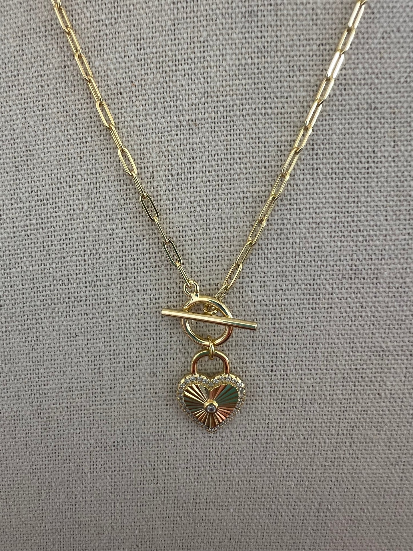 Heart Locked Toggle Necklace
