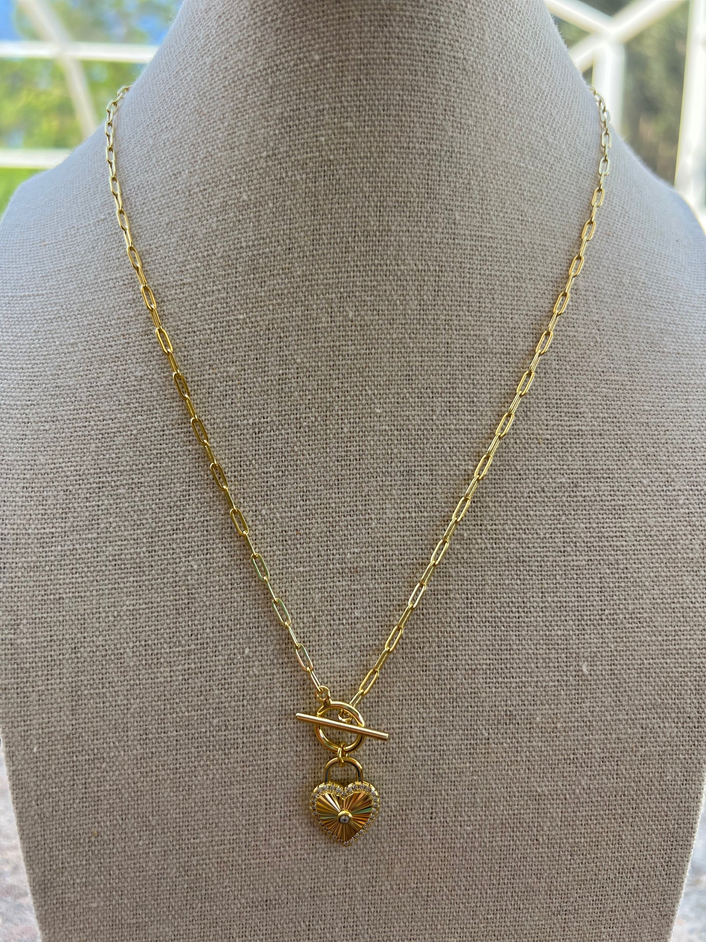 Heart Locked Toggle Necklace