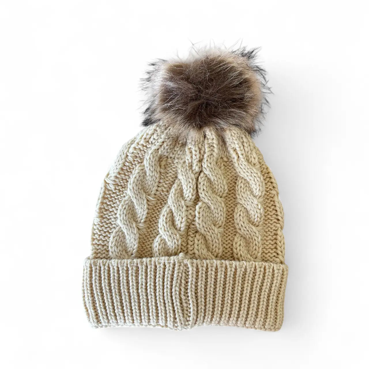 LV Upcycled Beanie-Beige