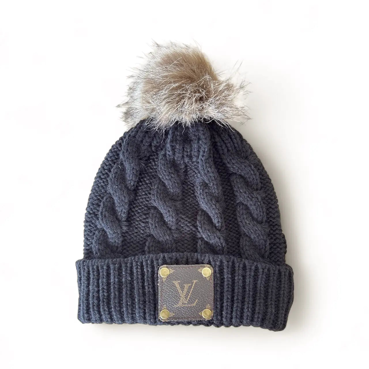 LV Upcycled Beanie-Black