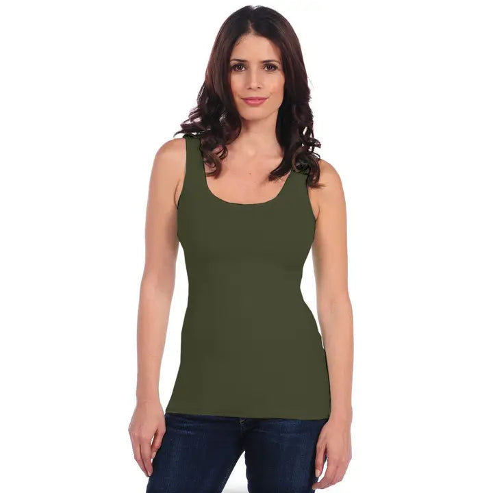 Seamless Smooth Tank-Olive