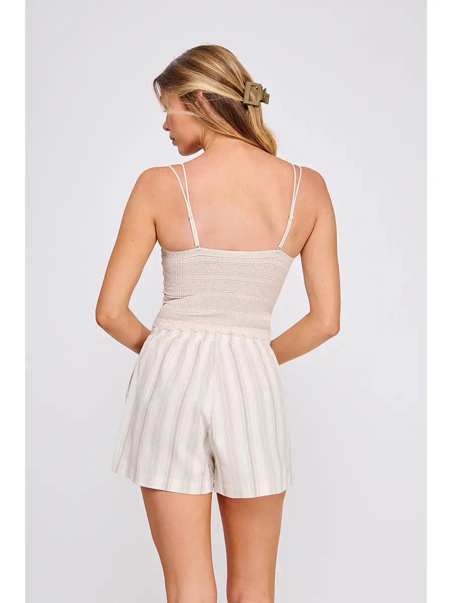 Fine Lace Pattern Scallop Bralette-Off White