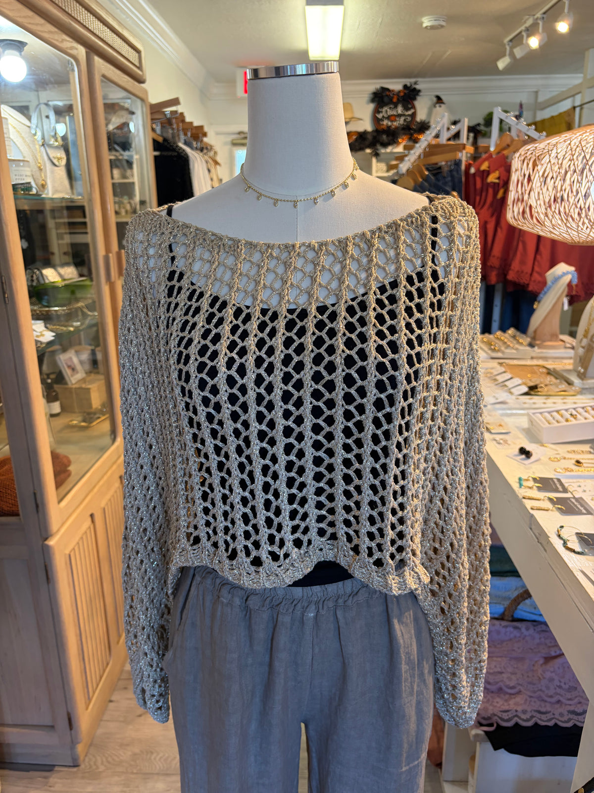 Crochet Top-Gold