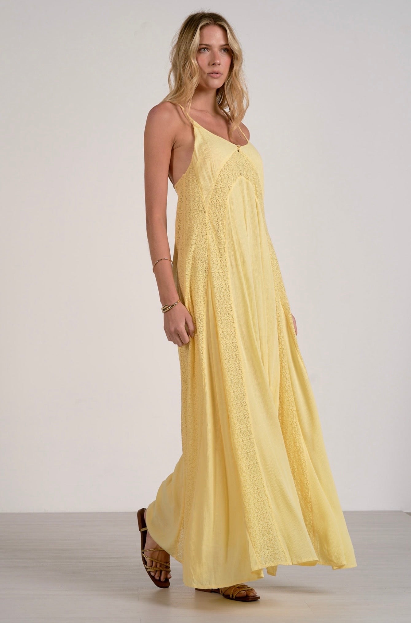 Maxi Dress w/Spaghetti Straps-Vanilla