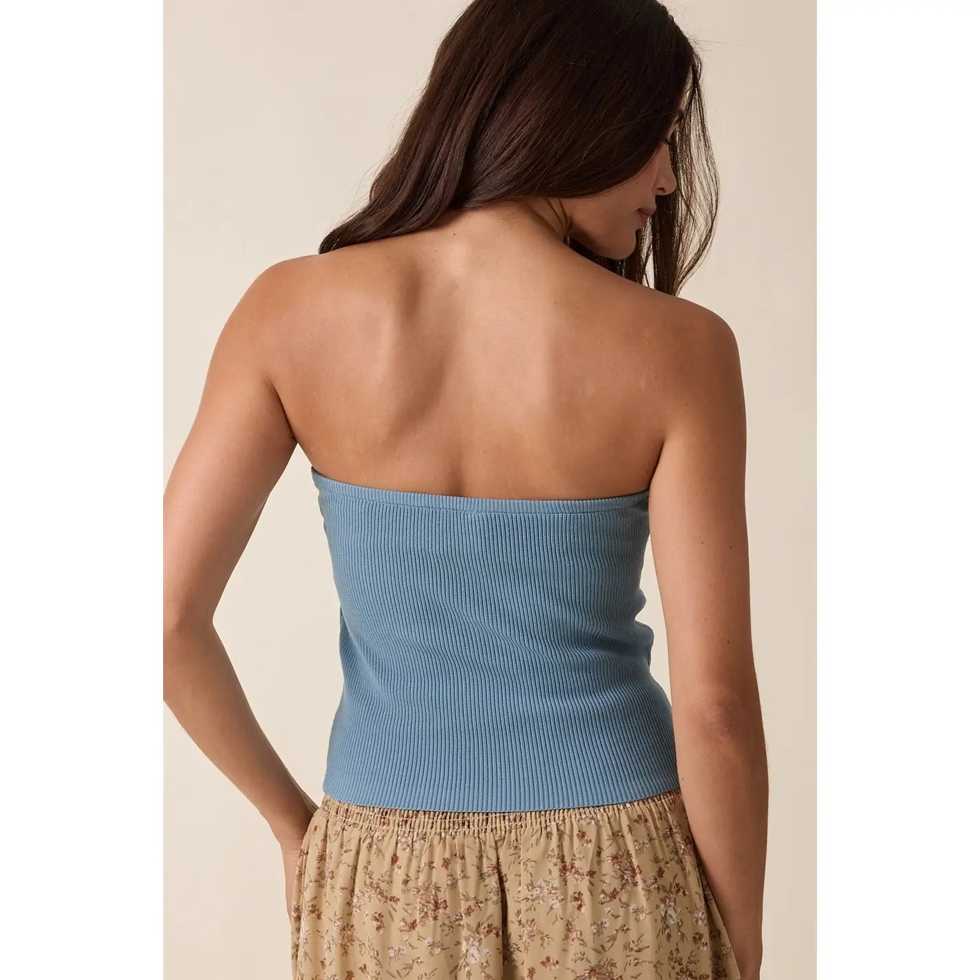 Twist Front Tube Top-Seabreeze