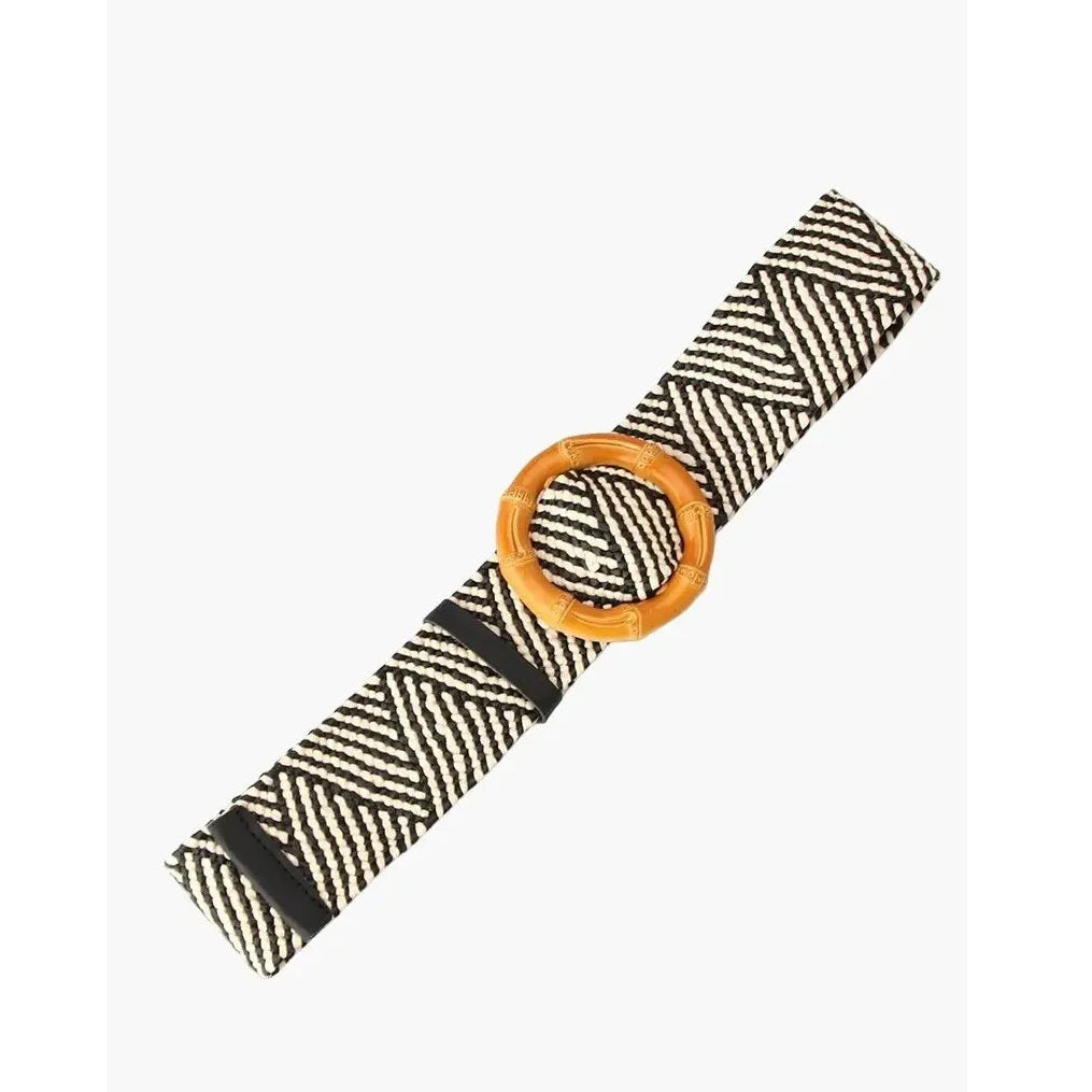 Bohemian Straw Bamboo Pin Buckle Belt