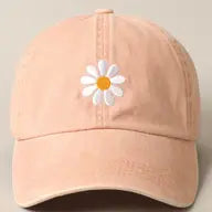 Daisy Embroidery Adjustable Baseball Cap Hat