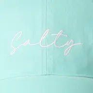 Salty Lettering Embroidery Adjustable Strap Baseball Cap-Mint