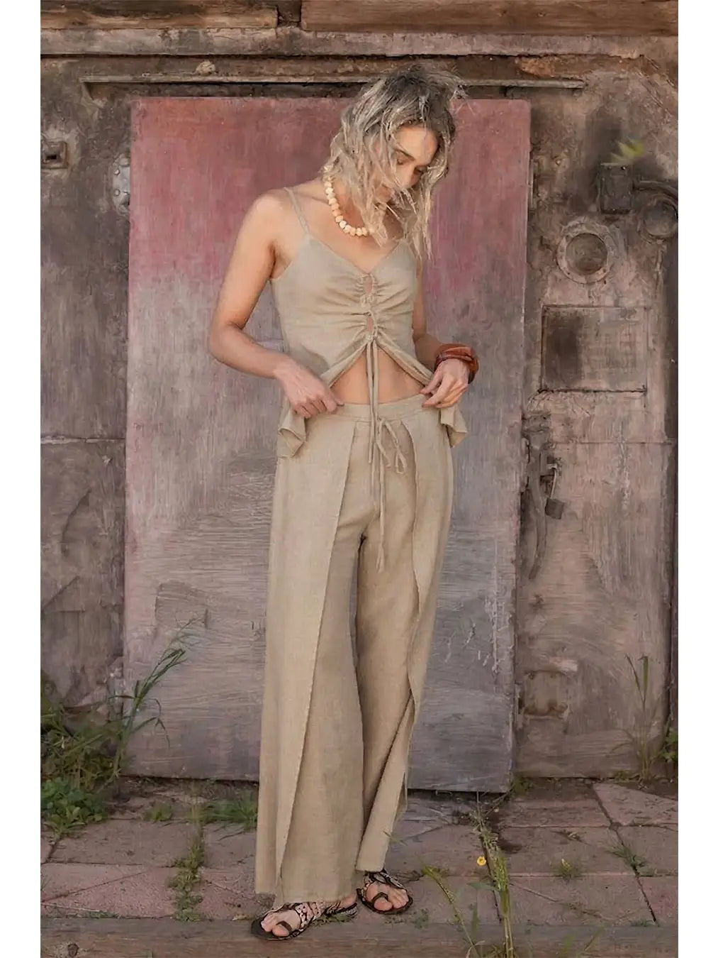 Silt Wide Leg Pants-Taupe