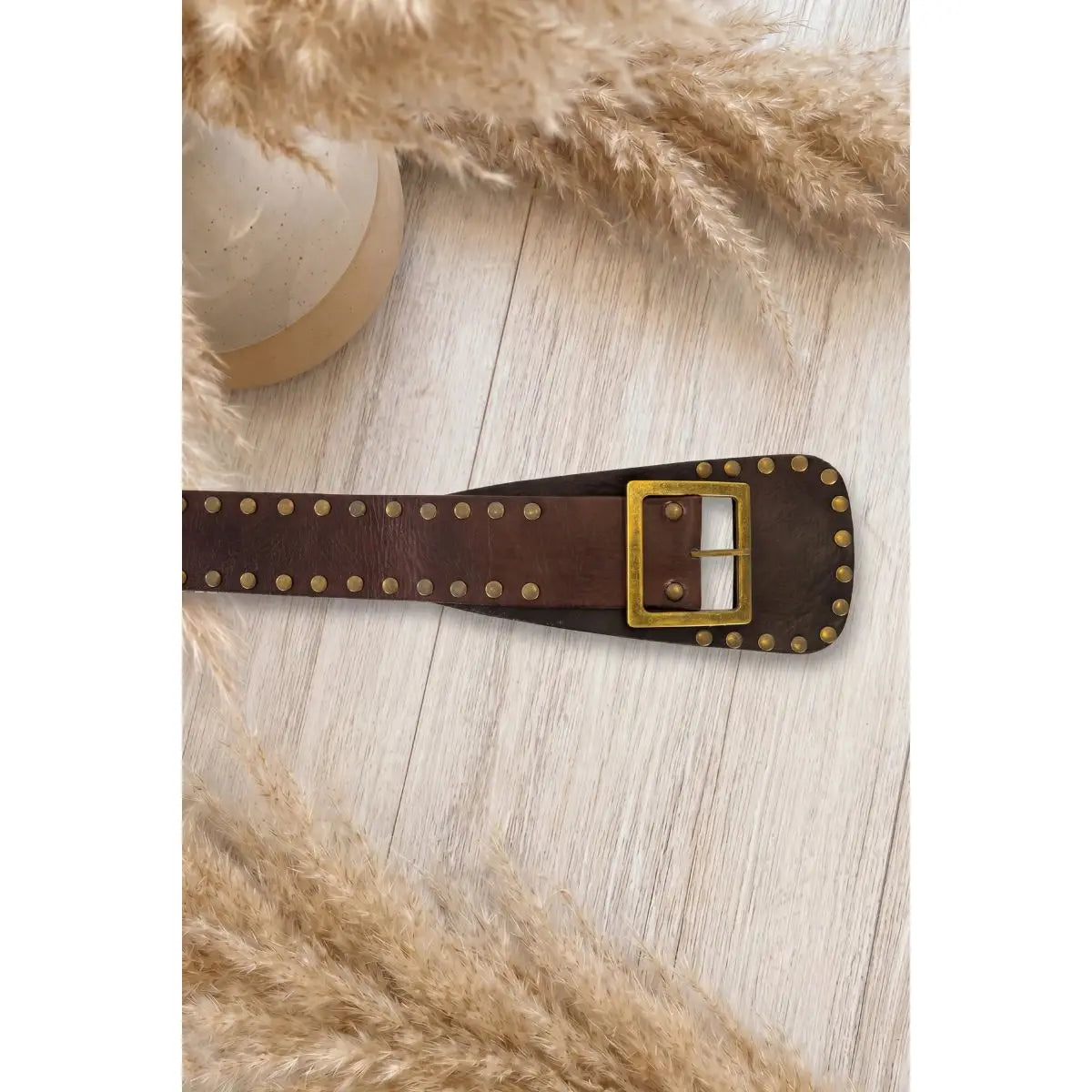Nox Leather Sash Belt Dark Brown