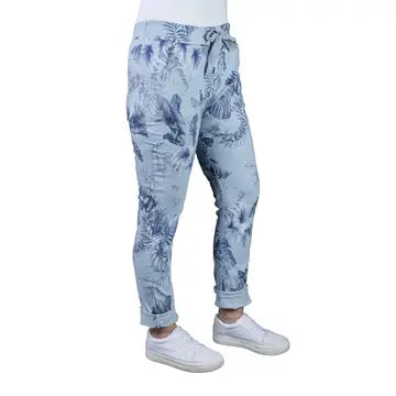 Palm Stretch Tie Waist Pants-Jeans