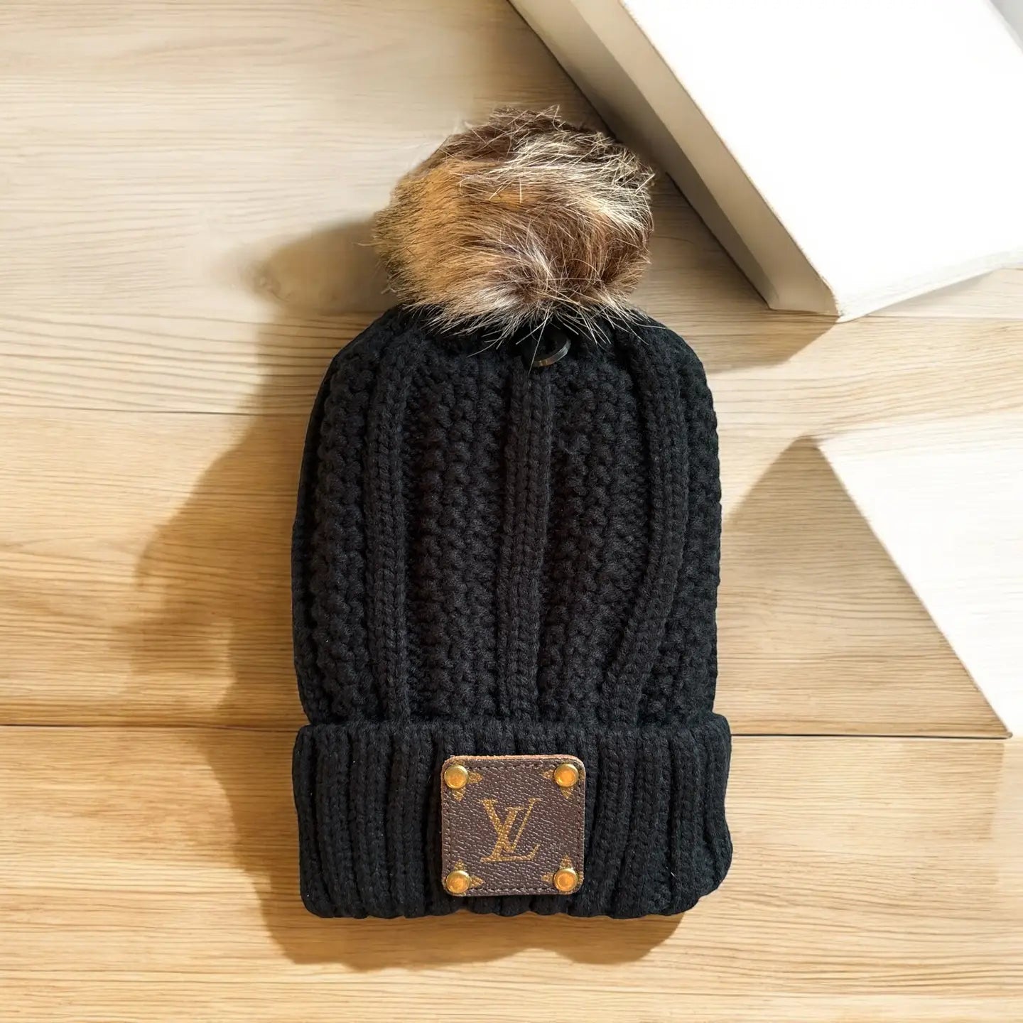 LV Upcycled Beanie-Black