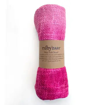 Wabi Silk Scarf-Fuscia