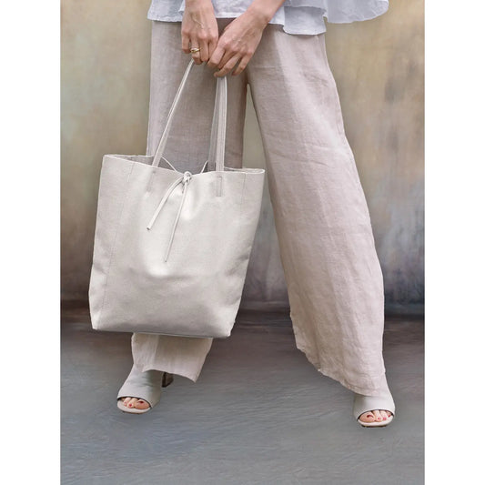 Italian Leather Tote-Bone