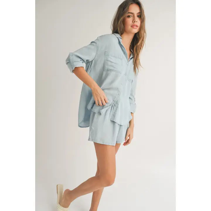 Light Denim Tencel Top
