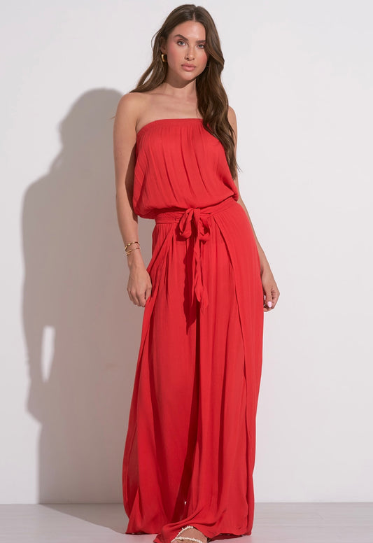Strapless Jumper Wrap-Coral Red
