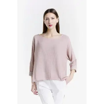 Long Sleeve Raglan Top-Pink