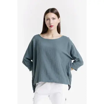 Long Sleeve Raglan Top-Cement