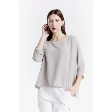Long Sleeve Raglan Top-Stone