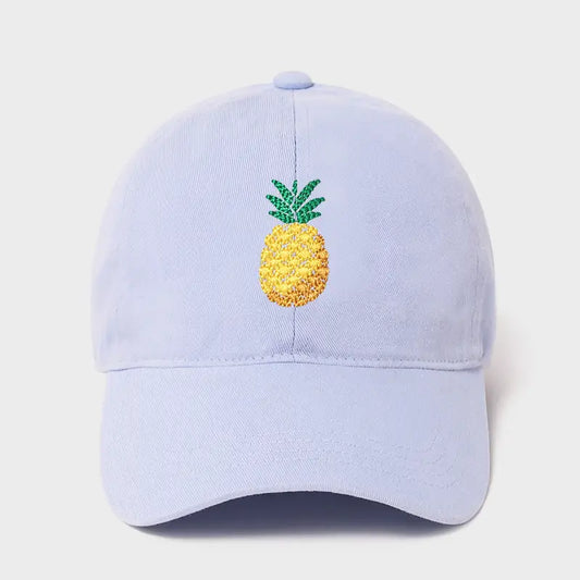 Needlepoint Pineapple Baseball Cap