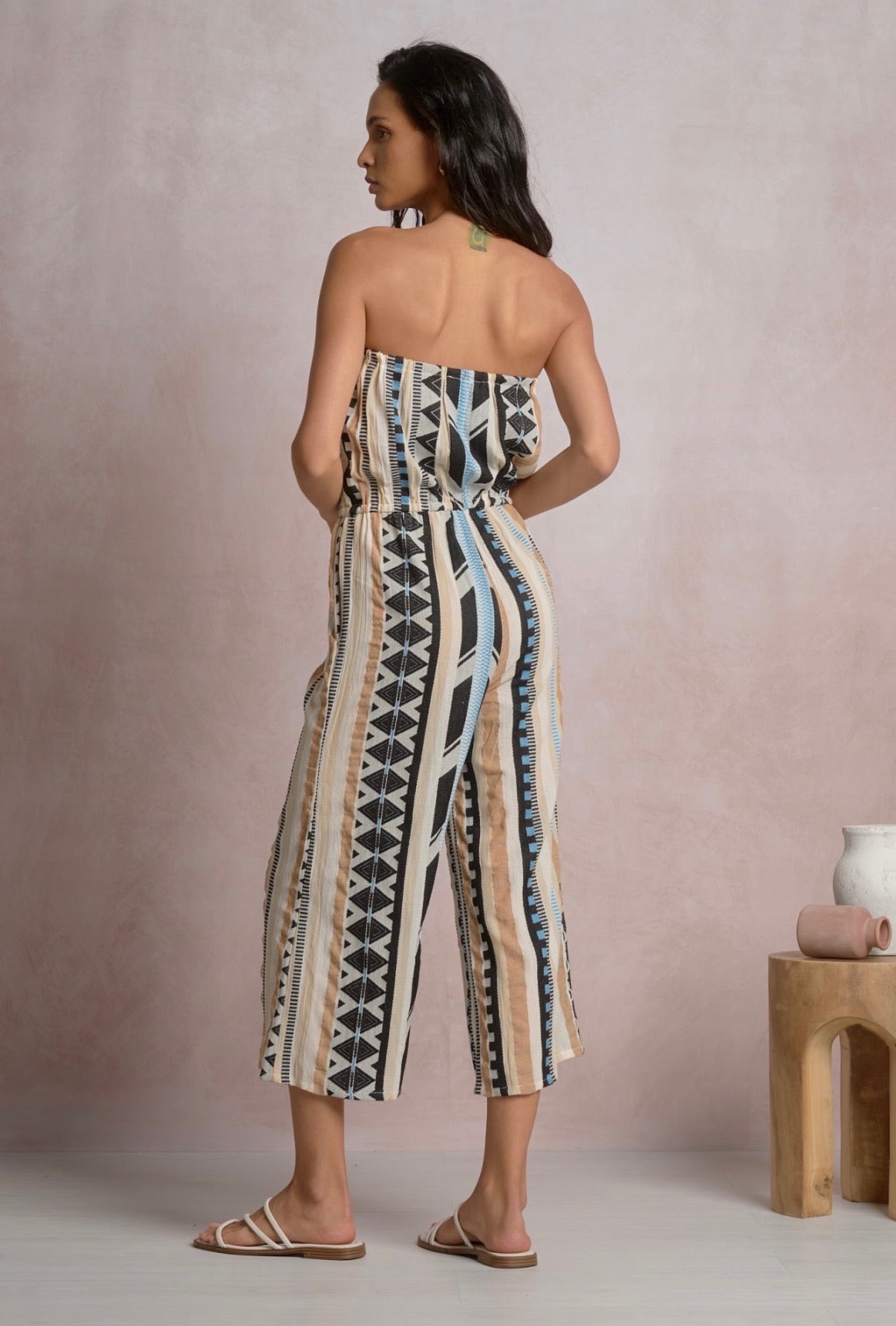 Strapless Jumper-Natural Aztec