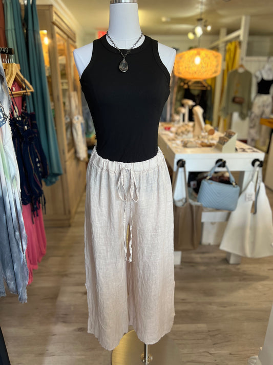 Italian Linen Pants-Sand