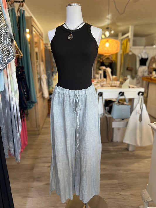 Italian Linen Pants-Dove Gray