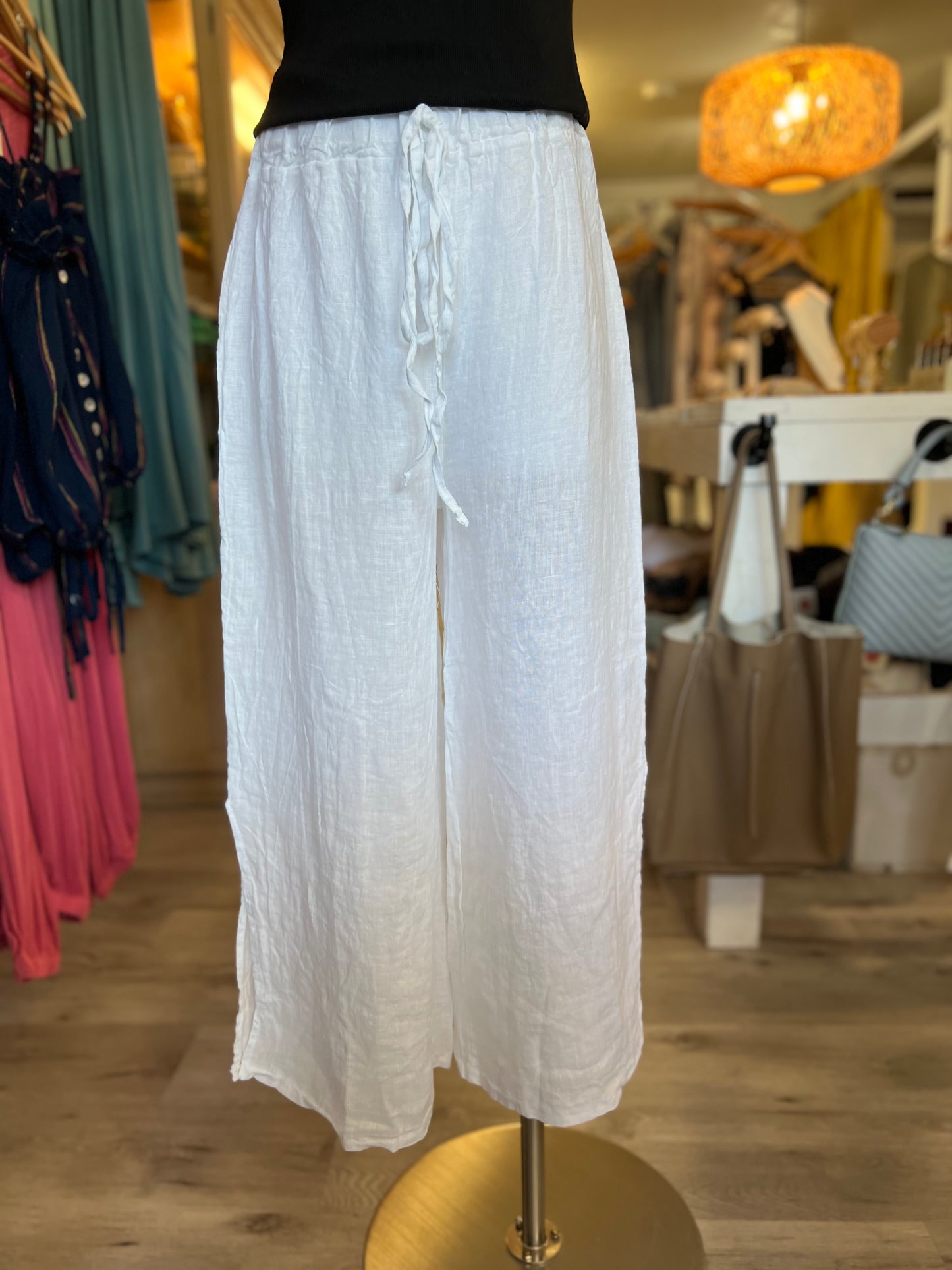 Italian Linen Pants-White