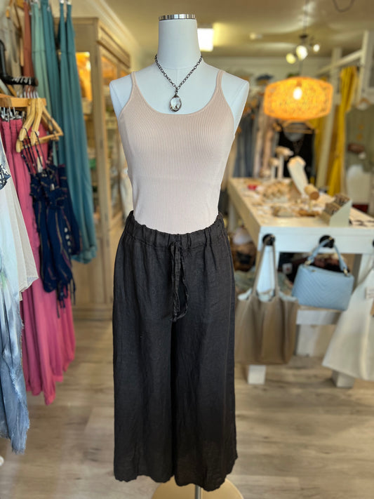 Italian Linen Pants-Chocolate