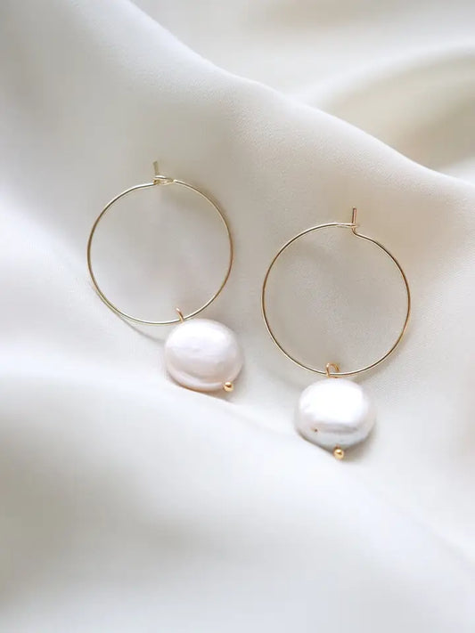 Pearl Hoop Earrings