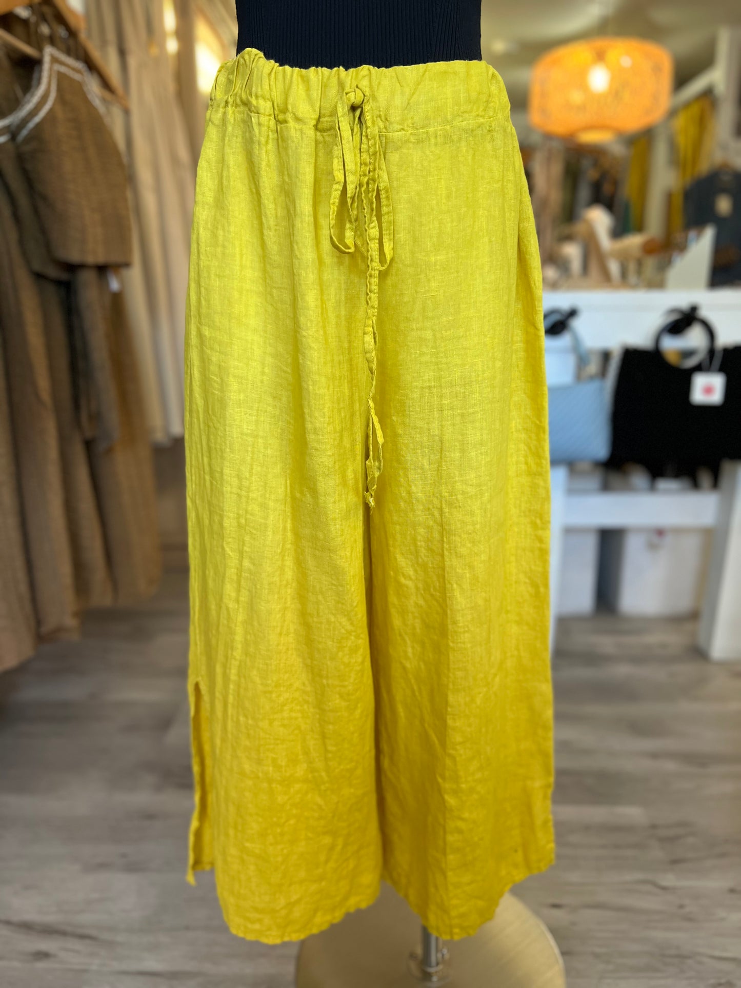 Italian Linen Pants- Mustard